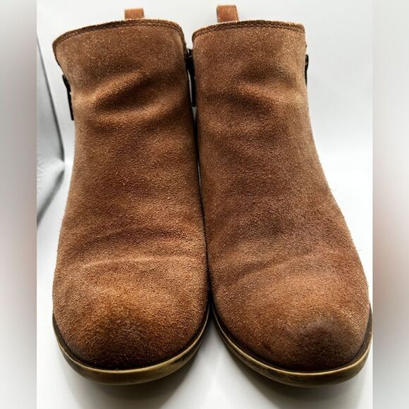 Lucky Brand Basel Suede Flat Bootie in light brown - Picture 5 of 15